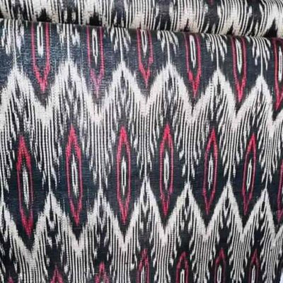 Close-up of Tnalak fabric with intricate patterns, showcasing traditional Filipino craftsmanship