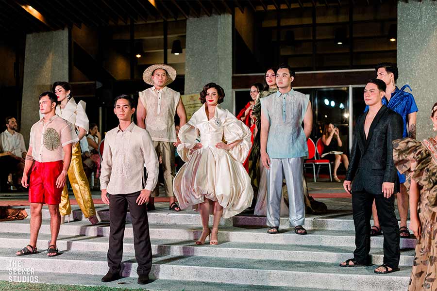group of models in Josip Tumapa designs at the final runway of the Dumaguete fashion show