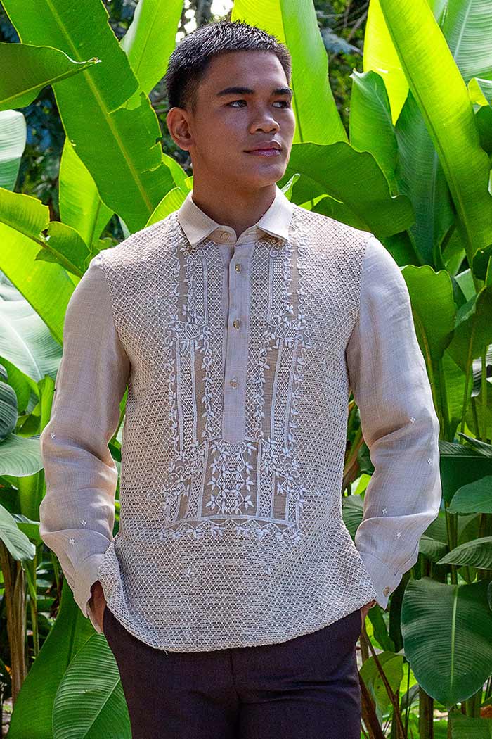 Pure piña Barong Tagalog handmade with traditional weaving