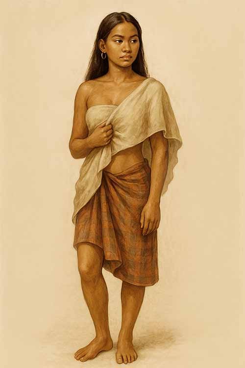 Precolonial Filipino dress before 1565, early form that later evolved into the Baro’t Saya under Spanish rule