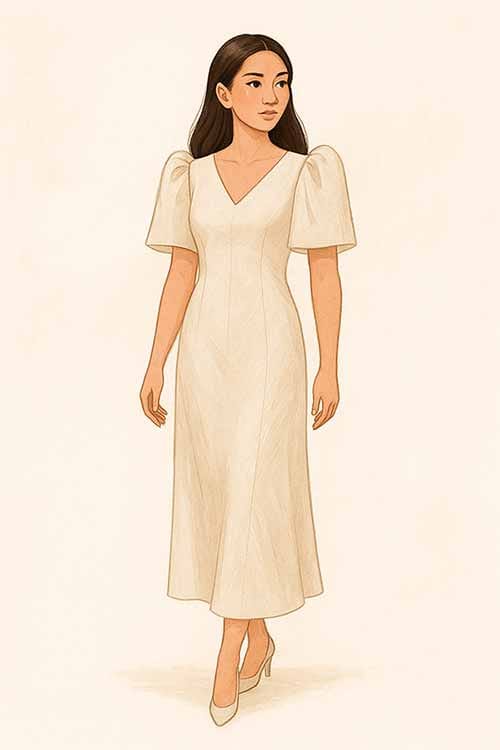 Contemporary Filipiniana dress with loose fit and soft fabric