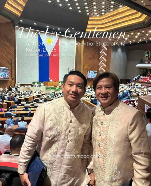 Barong Tagalog with hand embroidery by Josip Tumapa Design at the Philippine Senate during SONA 2025