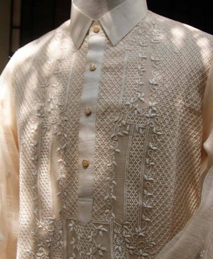 Barong Tagalog Ornament Reference Close-up reference for Barong Tagalog ornament, fabric texture, and embroidery