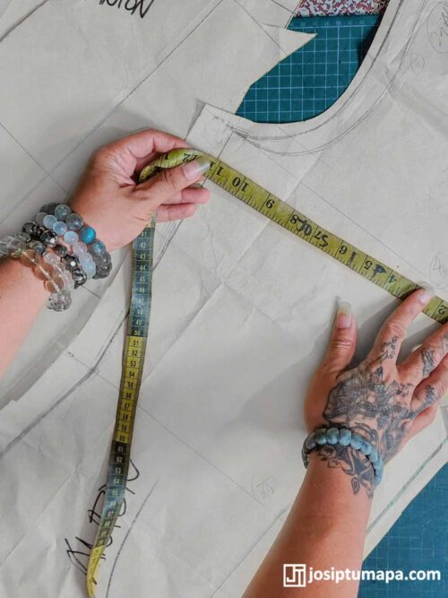 Custom Barong Tagalog Pattern Drafting Process Drafting and measuring a custom Barong Tagalog paper pattern